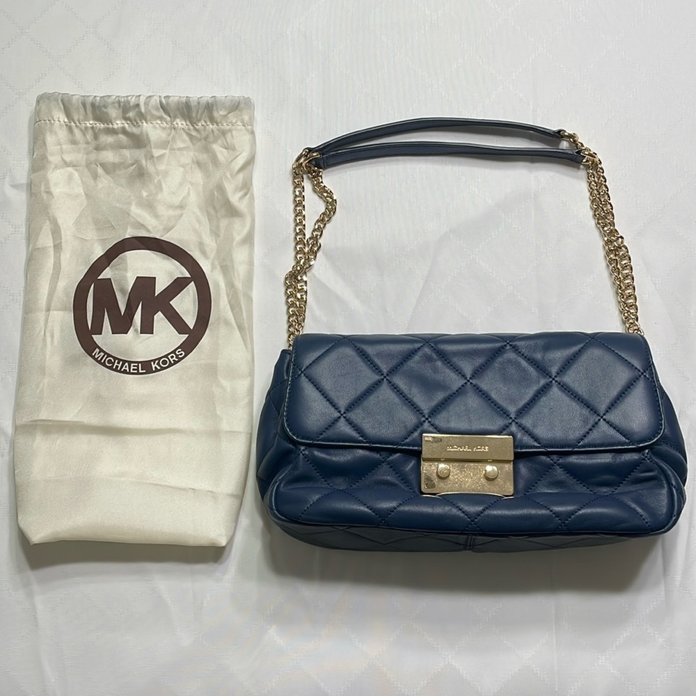 Michael Kors Navy Quilted Shoulder Bag